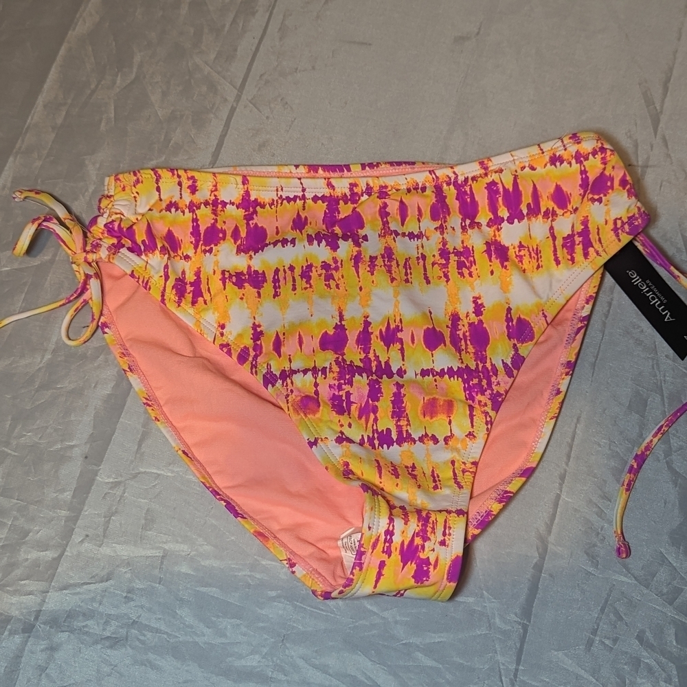 Ambrielle Pink and Yellow Bikini Bottom